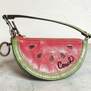 Coach Y2K Watermelon Leather Coin Purse. HTF Vintage Coach